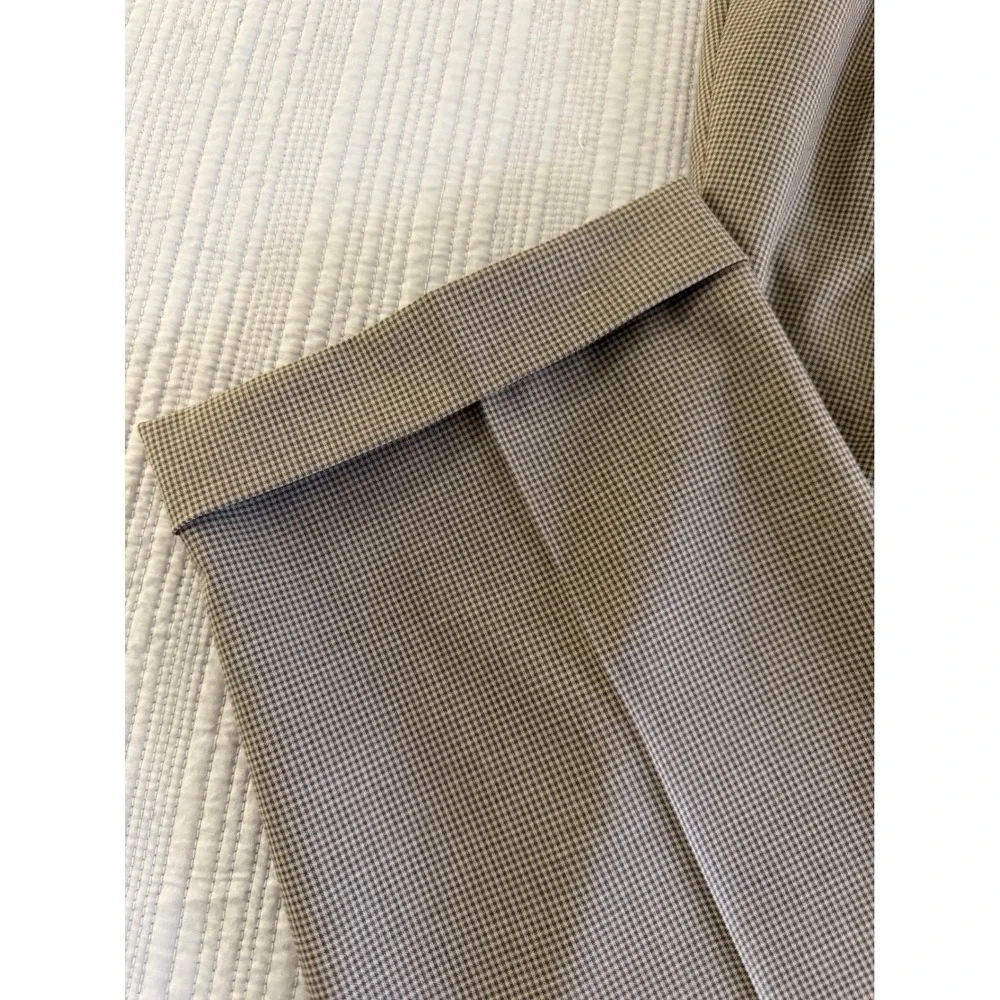Ralph Lauren Mens Size 38/30 Brown Houndstooth Pleated Cuffed Dress Pants Slacks